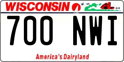 WI license plate 700NWI
