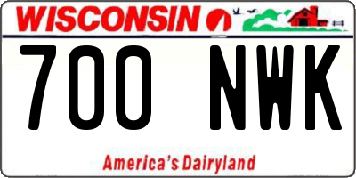 WI license plate 700NWK