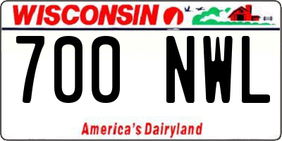 WI license plate 700NWL