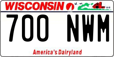 WI license plate 700NWM