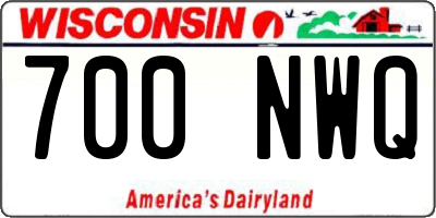 WI license plate 700NWQ