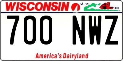 WI license plate 700NWZ