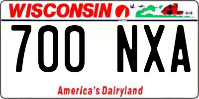 WI license plate 700NXA