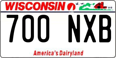 WI license plate 700NXB