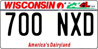 WI license plate 700NXD
