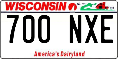 WI license plate 700NXE