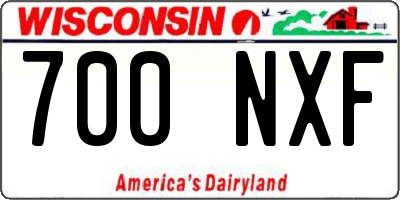 WI license plate 700NXF