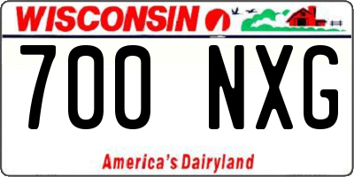 WI license plate 700NXG