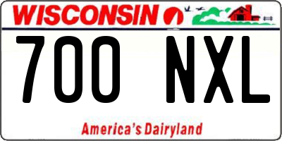WI license plate 700NXL