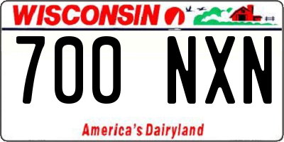 WI license plate 700NXN