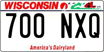 WI license plate 700NXQ