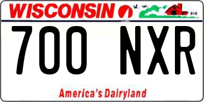 WI license plate 700NXR