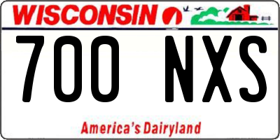 WI license plate 700NXS