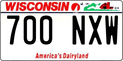 WI license plate 700NXW