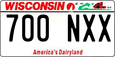 WI license plate 700NXX