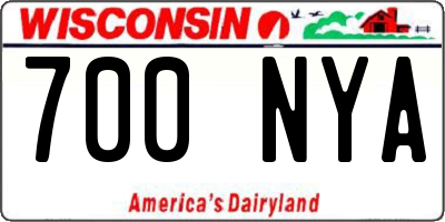 WI license plate 700NYA