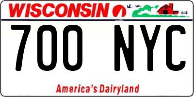WI license plate 700NYC