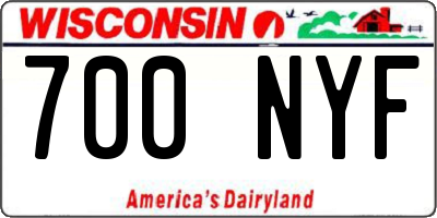 WI license plate 700NYF