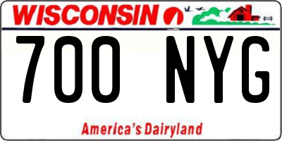 WI license plate 700NYG
