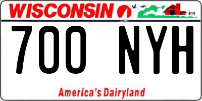 WI license plate 700NYH
