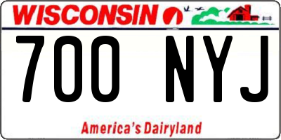WI license plate 700NYJ