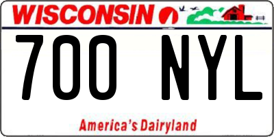 WI license plate 700NYL