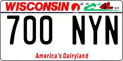 WI license plate 700NYN
