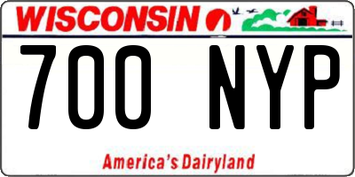 WI license plate 700NYP