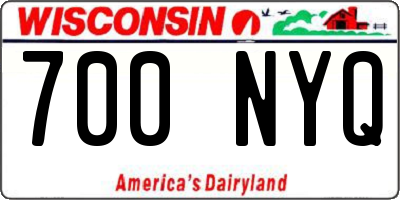 WI license plate 700NYQ