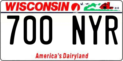 WI license plate 700NYR