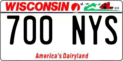 WI license plate 700NYS