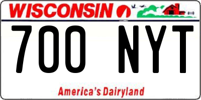 WI license plate 700NYT