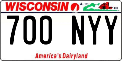 WI license plate 700NYY
