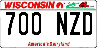 WI license plate 700NZD