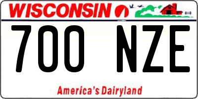 WI license plate 700NZE