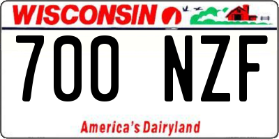 WI license plate 700NZF