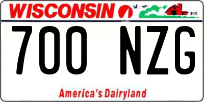 WI license plate 700NZG
