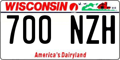 WI license plate 700NZH