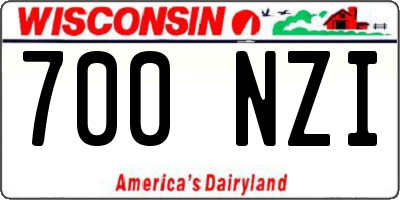 WI license plate 700NZI