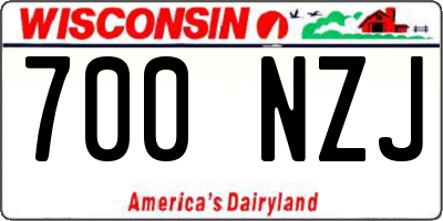 WI license plate 700NZJ