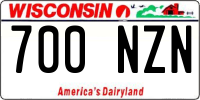 WI license plate 700NZN