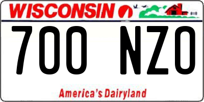 WI license plate 700NZO