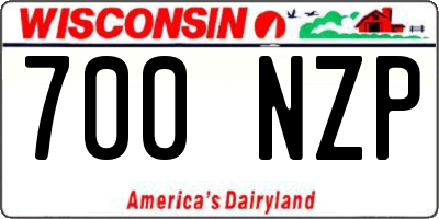 WI license plate 700NZP