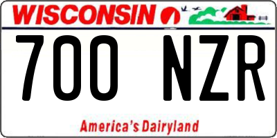 WI license plate 700NZR