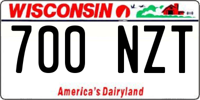WI license plate 700NZT