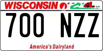 WI license plate 700NZZ