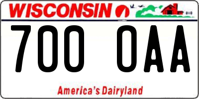 WI license plate 700OAA