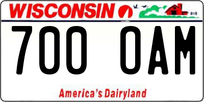 WI license plate 700OAM