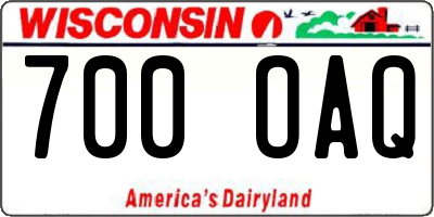 WI license plate 700OAQ