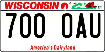 WI license plate 700OAU